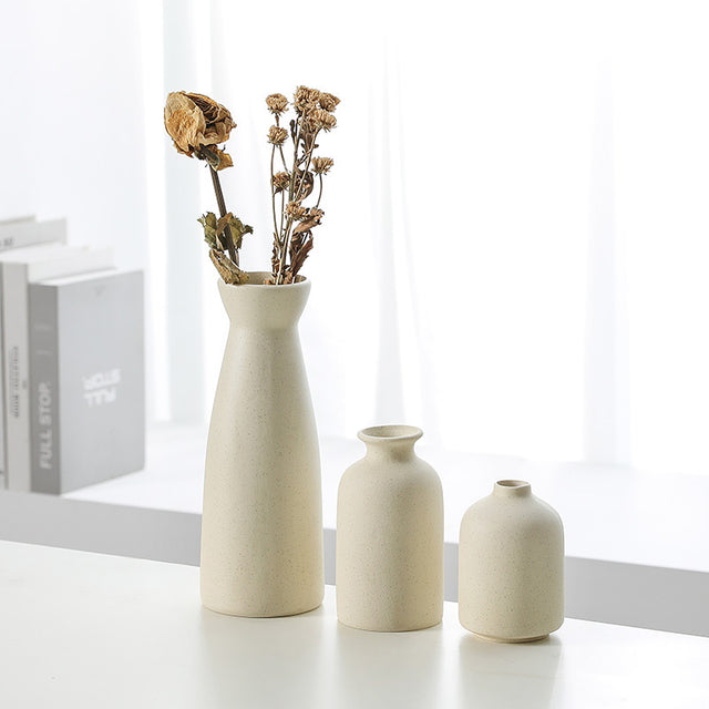 Ceramic vase decoration home living room wine cabinet flower planter modern decorative flower set of 3 pieces - V.I.P Digital Presence
