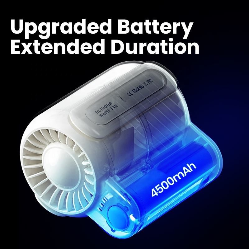 4500mah Portable Usb Mini Hanging Waist Fan Small Electric Personal Belt Clip Fan For Sport Personal Handheld Cooling Fan - V.I.P Digital Presence