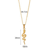 Spirit Snake Pendant Retro Style Personalized Necklace Women's Stainless Steel Gold Plated - V.I.P Digital Presence