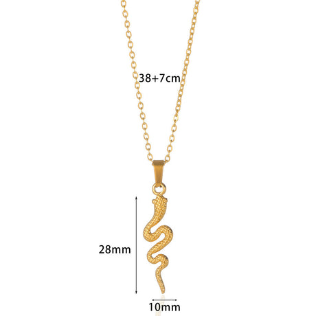Spirit Snake Pendant Retro Style Personalized Necklace Women's Stainless Steel Gold Plated - V.I.P Digital Presence