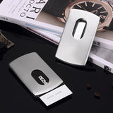 Portable Hand-push type Stainless Steel Business card holder wallet card case for men - V.I.P Digital Presence