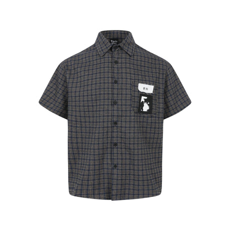 Grid graffiti sticker short sleeved shirt for men and women - V.I.P Digital Presence