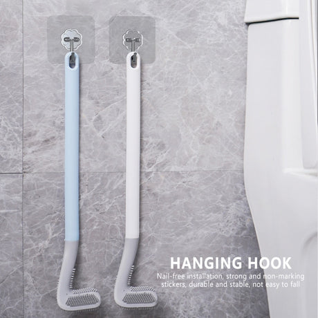 Silicone Toilet Brush Non-slip Long Handle Toilet Cleaning Brush Toilet Cleaning Brush Bendable Silicone TPR Brush Head Bathroom - V.I.P Digital Presence
