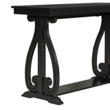48-Inch Rustic Vintage Console Table --- Farmhouse Style Entryway Table with Open Shelf and Sturdy Construction (Black) - V.I.P Digital Presence