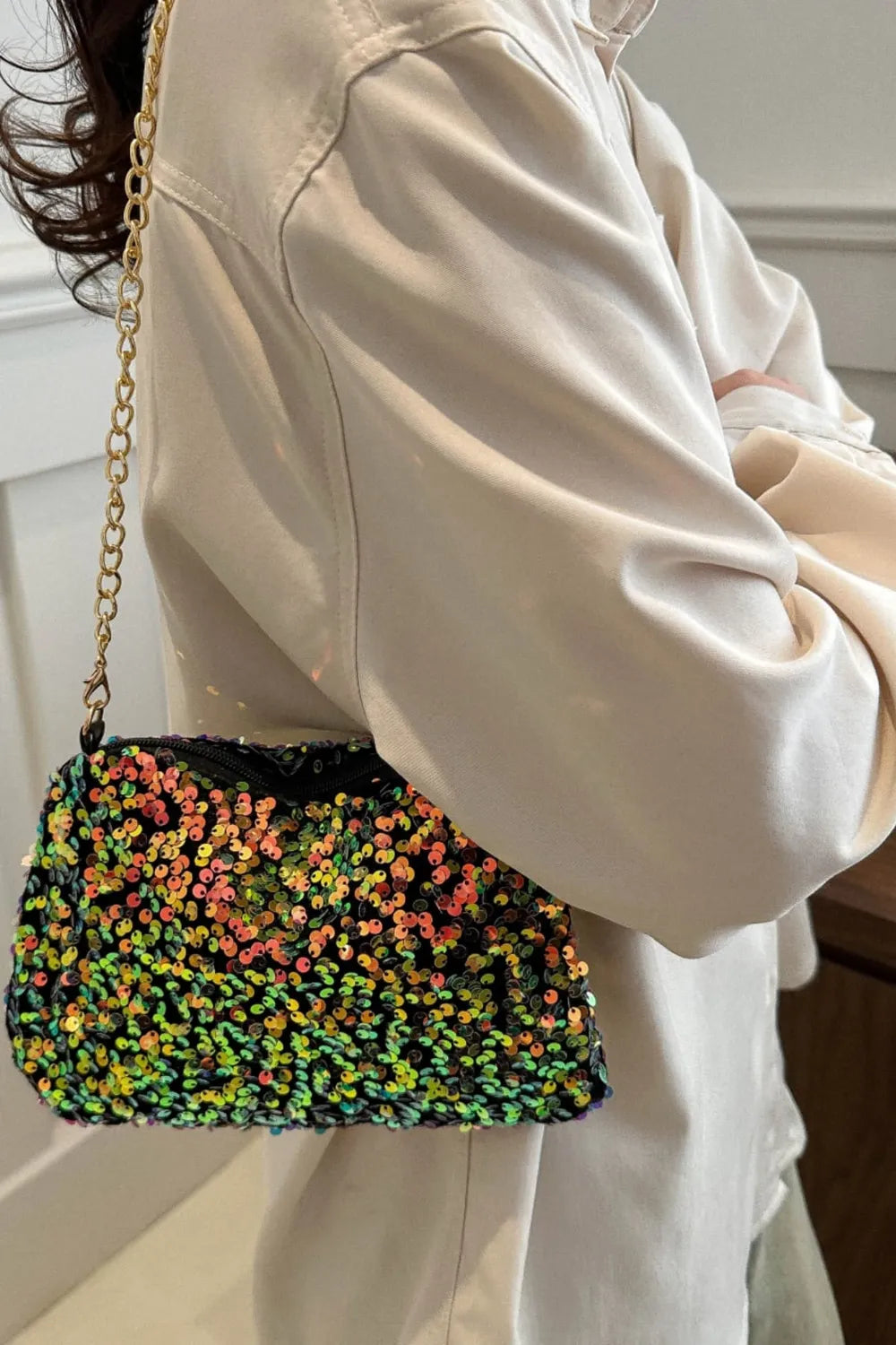 Sequin Removable Strap Shoulder Bag - V.I.P Digital Presence