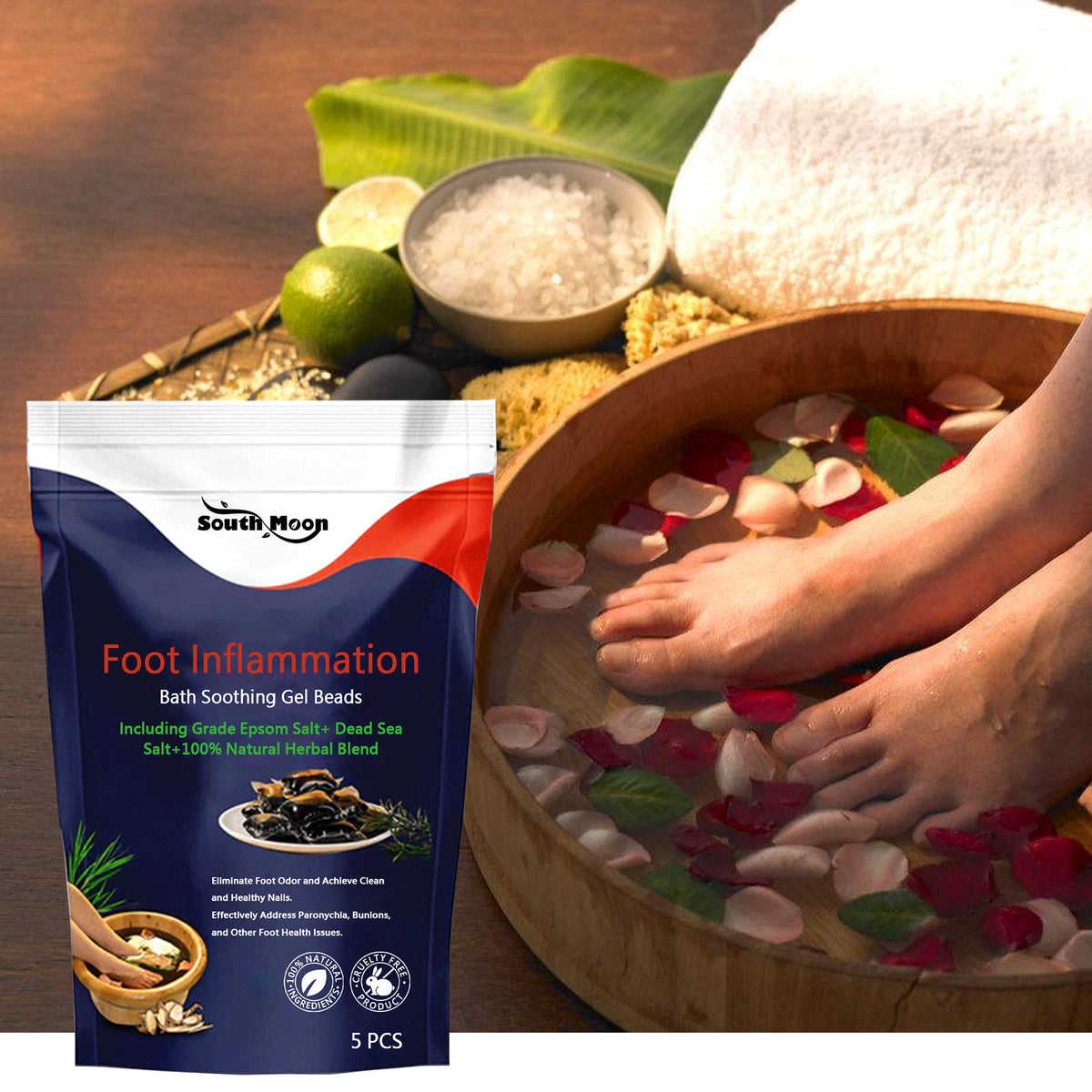 Foot Inflammation Bath Soothing Gel Beads, Clean Odor Gray Nail Swelling Repair Bright Nail Care Foot Bath Beads - V.I.P Digital Presence