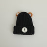 Gorro de punto cálido para niños de otoño e invierno, bonito gorro de lana de color caramelo con forma de oso, gorro cálido coreano para bebés, para hombres y mujeres, tendencia