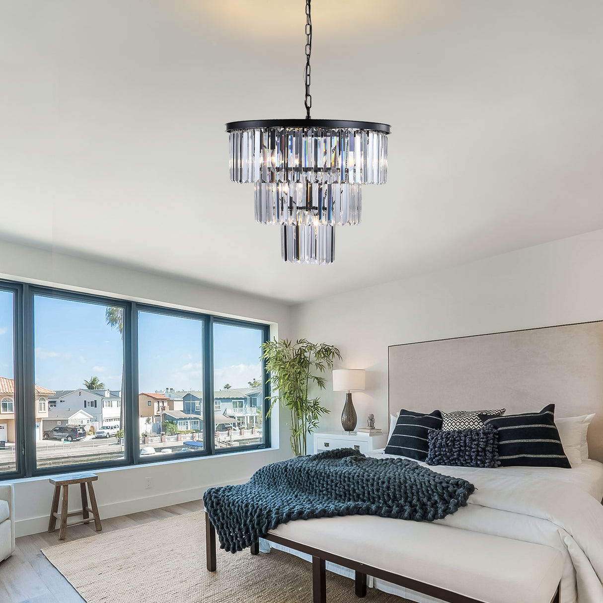 Black Luxury Crystal Chandelier Modern Chandeliers Lights Fixture Hanging Pendant Light Fixture for Dining Room Bedroom - V.I.P Digital Presence