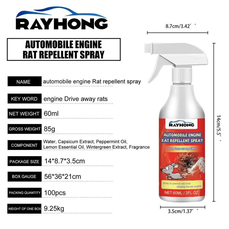 Car Household R odent R epellent Engine Compartment Medicine 60ML Anti-Mouse Trap Anti-Fantastic Mouse Trap Electric Cat Spray - V.I.P Digital Presence