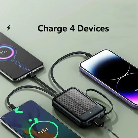 Mini solar power bank comes with a 20000mAh outdoor camping portable large capacity mobile power supply - V.I.P Digital Presence