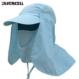 Sun Caps Flap Hats 360 degree Solar UV Protection Sun Hat Summer Men Women Sun Visor Cap Folding Removable Neck Face Mask Head - V.I.P Digital Presence