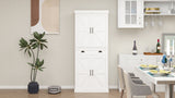 71" Kitchen Pantry Storage Cabinet with 4 Doors(2Doors with Racks)1 Drawer 2 Adjustable Shelves Freestanding Cupboard - V.I.P Digital Presence