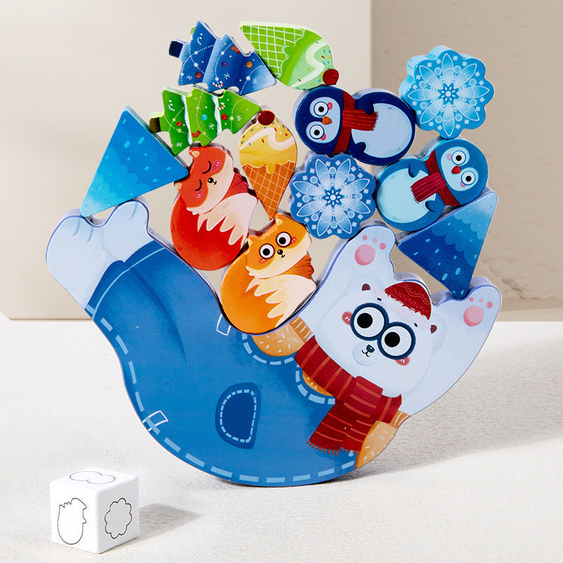 Children's Animal Music Desktop Interactive Game Building Blocks Stacking Balance Boat Early Education Puzzle Wooden Toy - V.I.P Digital Presence