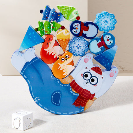 Children's Animal Music Desktop Interactive Game Building Blocks Stacking Balance Boat Early Education Puzzle Wooden Toy - V.I.P Digital Presence