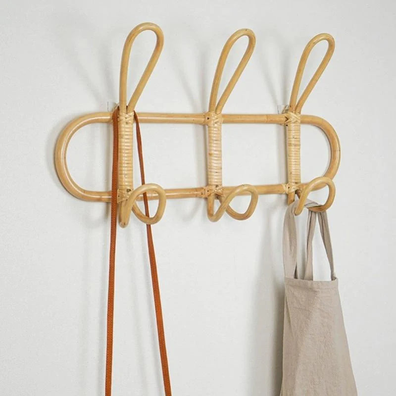 Kids Room Decor Hanger Rattan Wall Hooks Kids Garments Organizer Rack Clothes Hat Hanging Hook Rattan Hanger - V.I.P Digital Presence