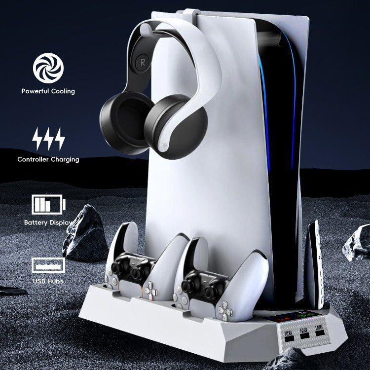 PS5 Slim/PS5 Cooling Stand Optical/Digital Universal Base Multi functional Charging Stand - V.I.P Digital Presence