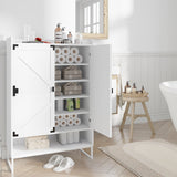 Shoe Cabinet with Doors, 6-Tier Shoe Storage Cabinet with Adjustable Shelves, Wooden Shoes Rack Shoe Storage Organizer - V.I.P Digital Presence