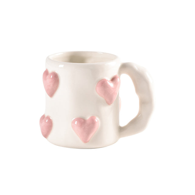 Peach Heart Ceramic Cup High Beauty Pink Girl Heart Mug Couple Water Cup Home Coffee Cup - V.I.P Digital Presence
