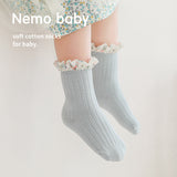 New Girls Socks Combed Cotton Korean Style Baby Socks Chiffon Floral Princess Lace Mid Tube Socks - V.I.P Digital Presence