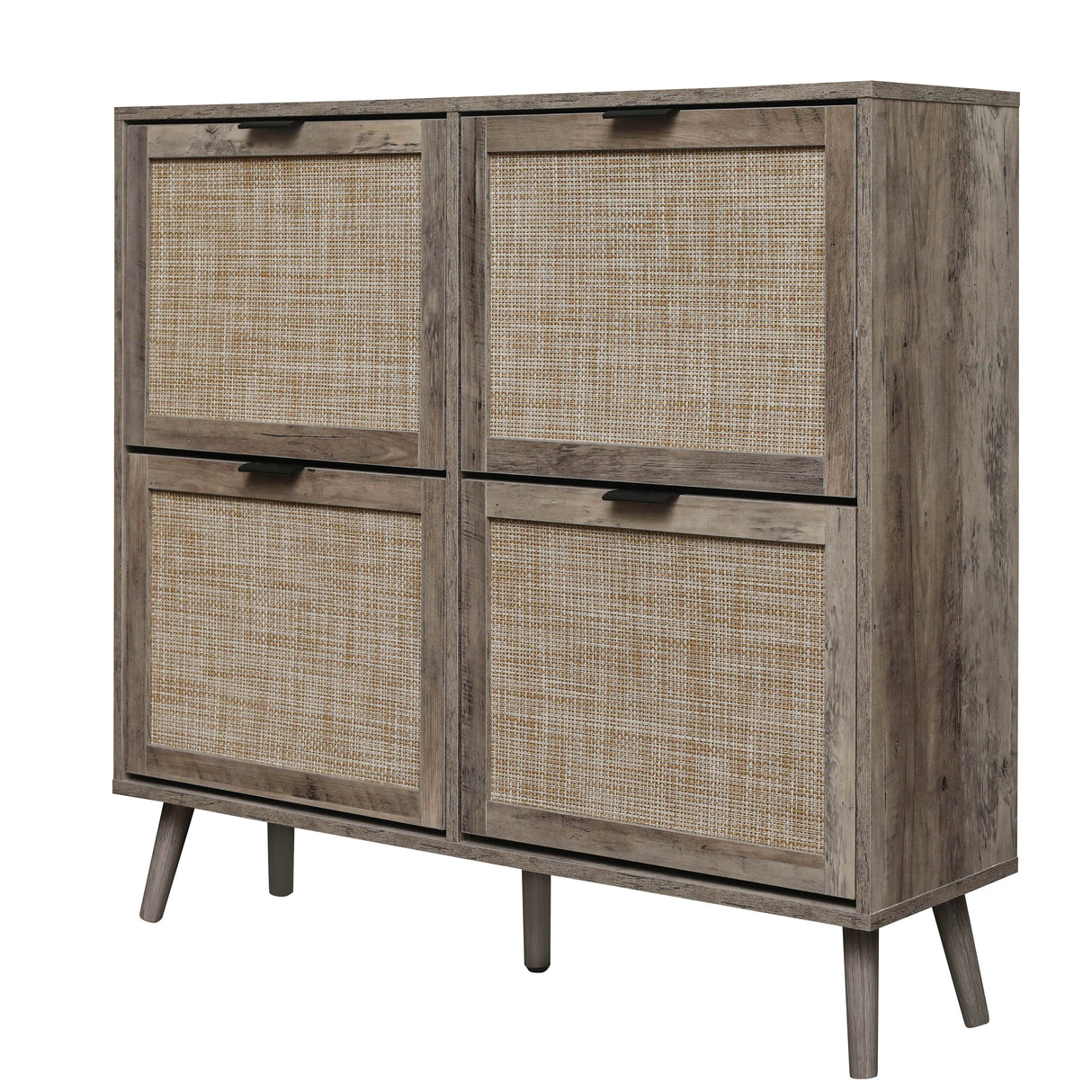 4 Door Shoe Rack, Freestanding Modern Shoe Storage Cabinet, for Entryway - V.I.P Digital Presence