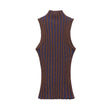 Half high neck sleeveless slim knit sweater for women - V.I.P Digital Presence