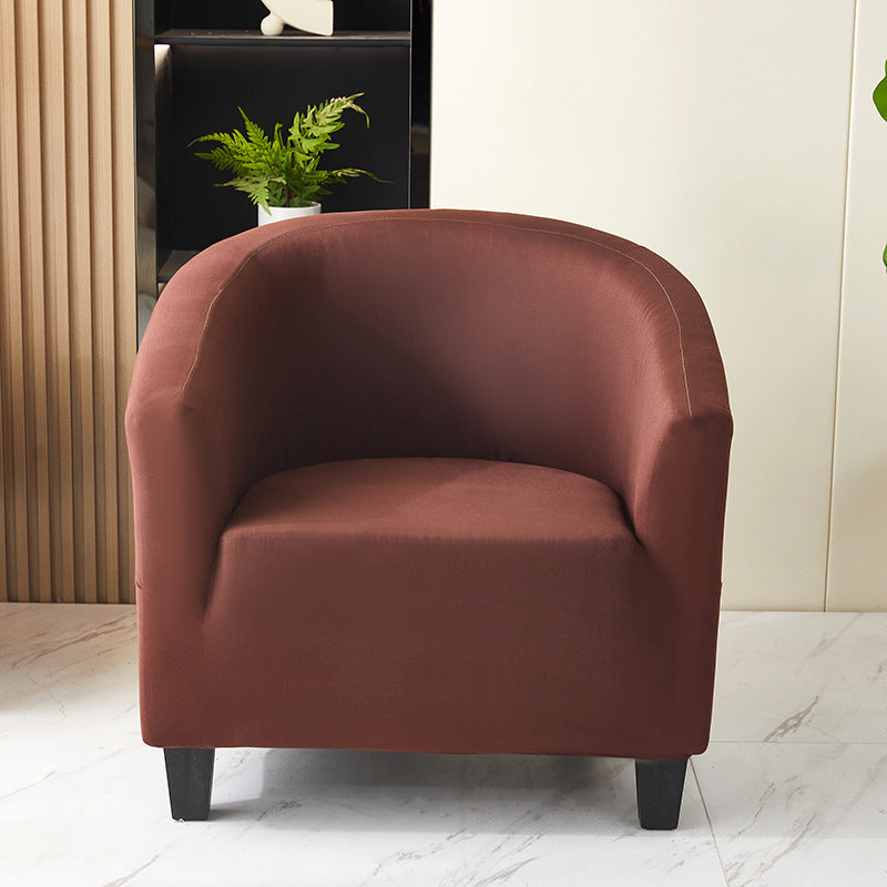 Elastic solid color semi-circular sofa cover, internet cafe, sand caf é, hotel leisure booth, all inclusive, single sofa chair cover - V.I.P Digital Presence