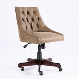 Medieval retro style sheepskin patterned home office chair with lifting, rotating, and tilting functions, brown - V.I.P Digital Presence
