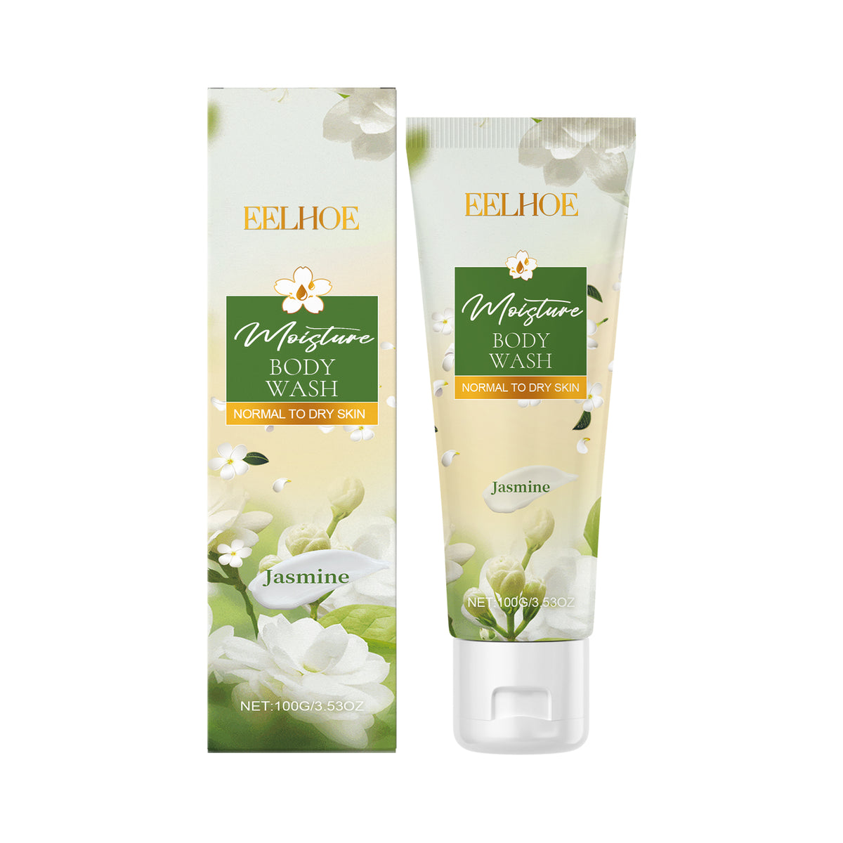 Gel de ducha hidratante de jazmín: suave, limpio, suave, hidratante y perfumado.