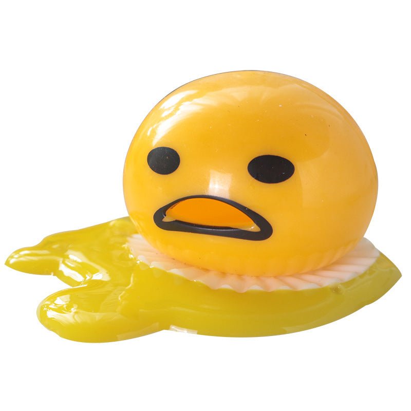 Vomit Egg Yolk Lazy Egg Yolk Brother Pinch Music Milk Yolk Vomit Egg Ball Stress Relief Toy ﻿