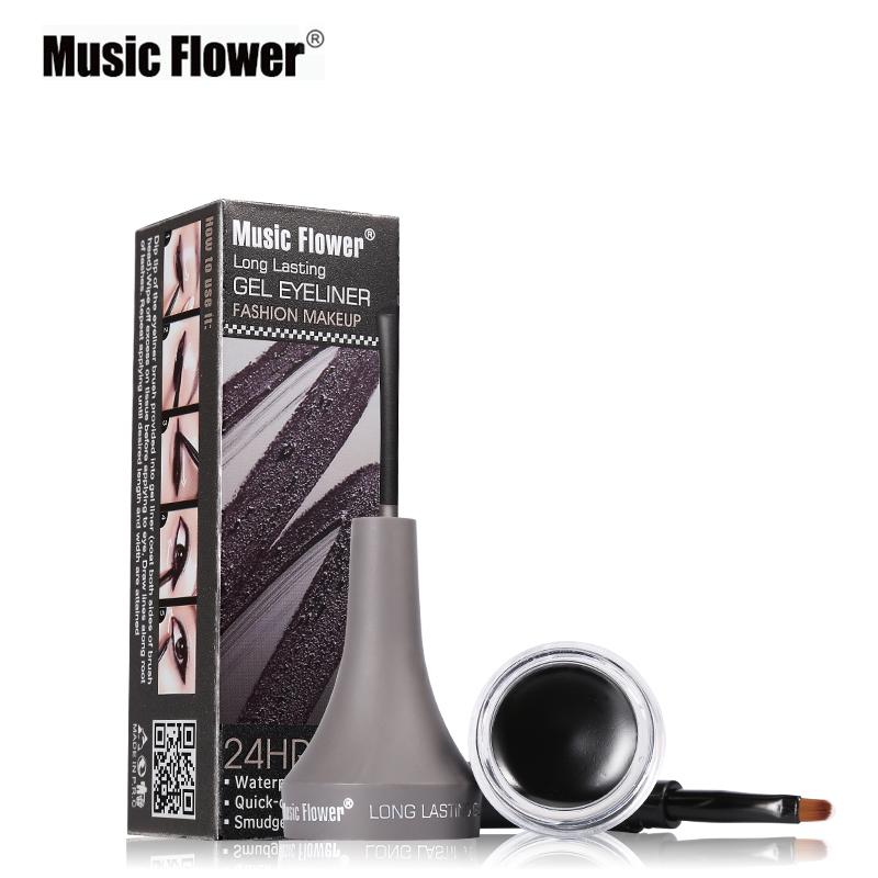 Music Flower 5 colors Waterproof Eyeliner Gel Eye Makeup Eye Liner With Brush 24 Hours Long-lasting Eyelid Black Cosmetic Gel - V.I.P Digital Presence