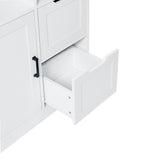 Bathroom storage cabinet with doors and drawers, multiple storage spaces, independent, open adjustable shelves, white - V.I.P Digital Presence