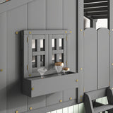 Twin over Twin House Bunk Bed with Roof , Window, Window Box, Door , with Safety Guardrails and Ladder, Grey - V.I.P Digital Presence