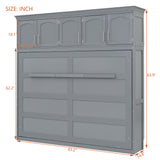 Full Size Murphy Bed Wall Bed with Top Cabinets,Gray - V.I.P Digital Presence