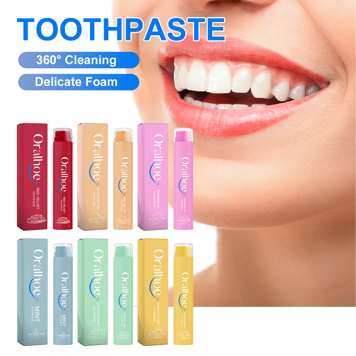Watermelon Toothpaste, Multi-Flavor Teeth Clean Teeth Yellow Tartar Fresh Breath Beautiful Teeth - V.I.P Digital Presence