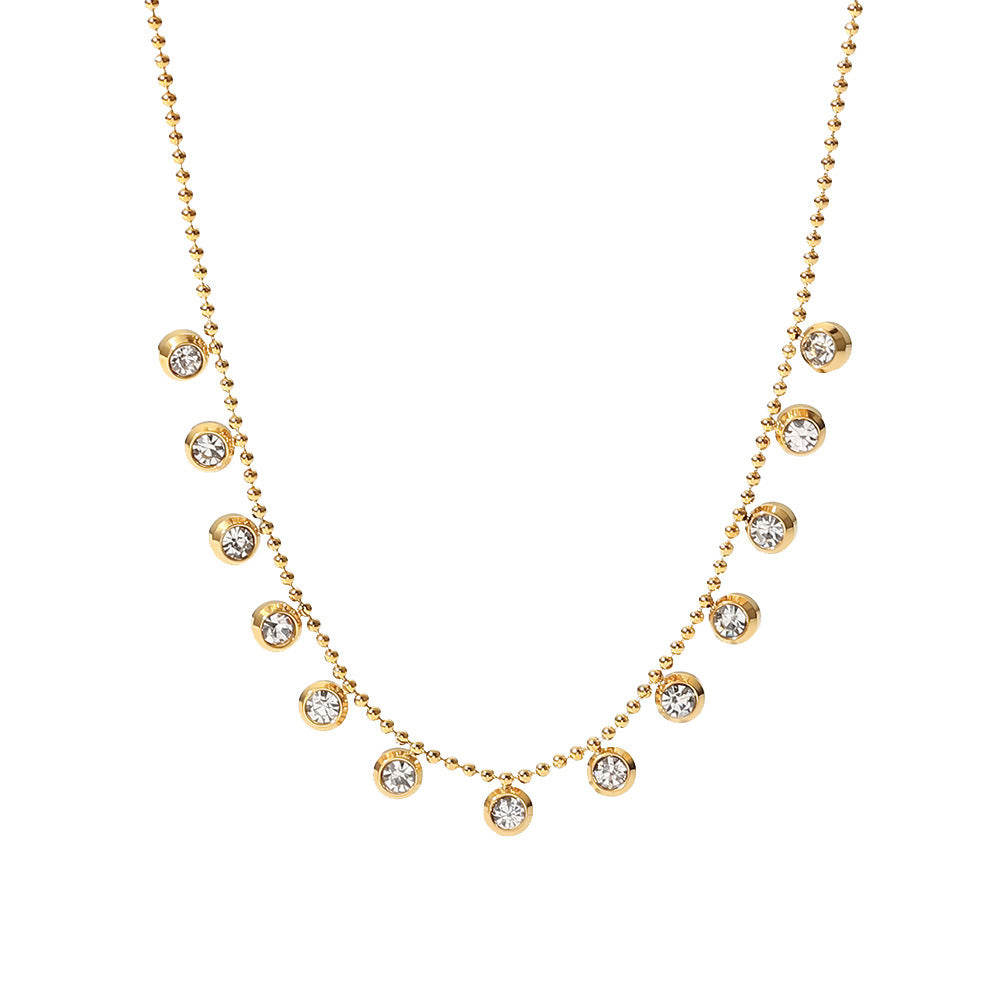 Fashionable and versatile titanium steel necklace white zircon stainless steel necklace for women - V.I.P Digital Presence