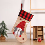 Christmas Socks Pendant Faceless Elderly Checkered Christmas Socks Gift Bag Christmas Decorations - V.I.P Digital Presence