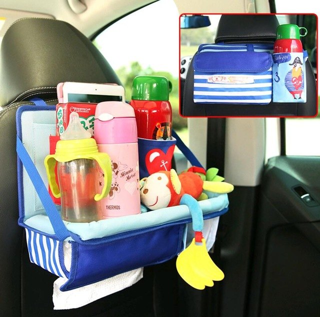 Cesta colgante universal para coche de bebé, bolsa de almacenamiento, organizador para el respaldo del asiento del coche con soporte para tableta, bolsa de almacenamiento de viaje, accesorios para cochecito 