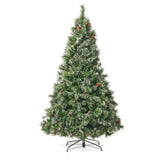 7' Cashmere and Snow Bristle Mixed Tree with 75Pine Cones and 900 LED Lights-UL,1233tips,Dia.:59 - V.I.P Digital Presence