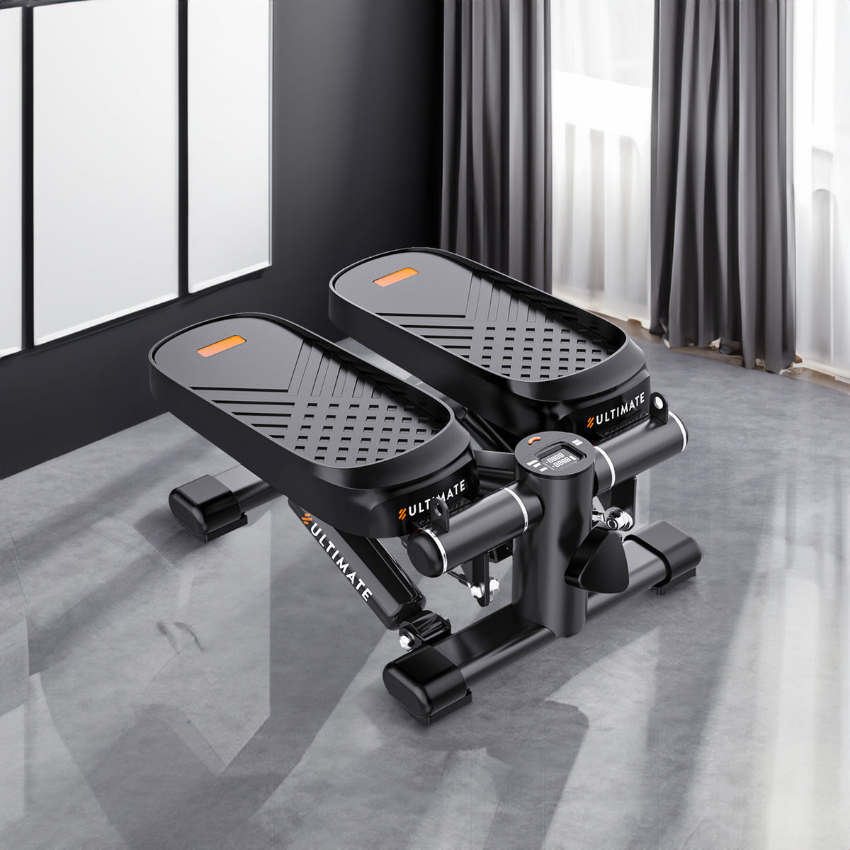 Home Office Exercise 330LBS Capacity Mini Stepper with Resistance Bands and LCD Monitor - V.I.P Digital Presence