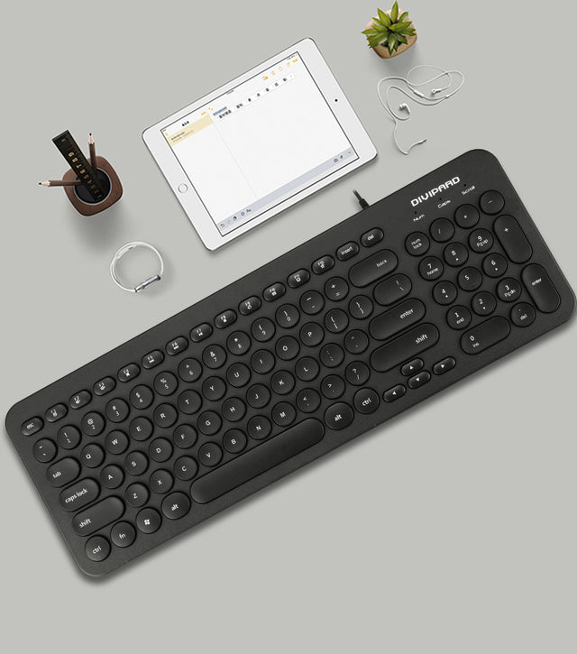 D520 Silent Wired Esports Keyboard USB Ultra Thin 104 Key Business Office Retro Punk Computer Gaming Keyboard - V.I.P Digital Presence