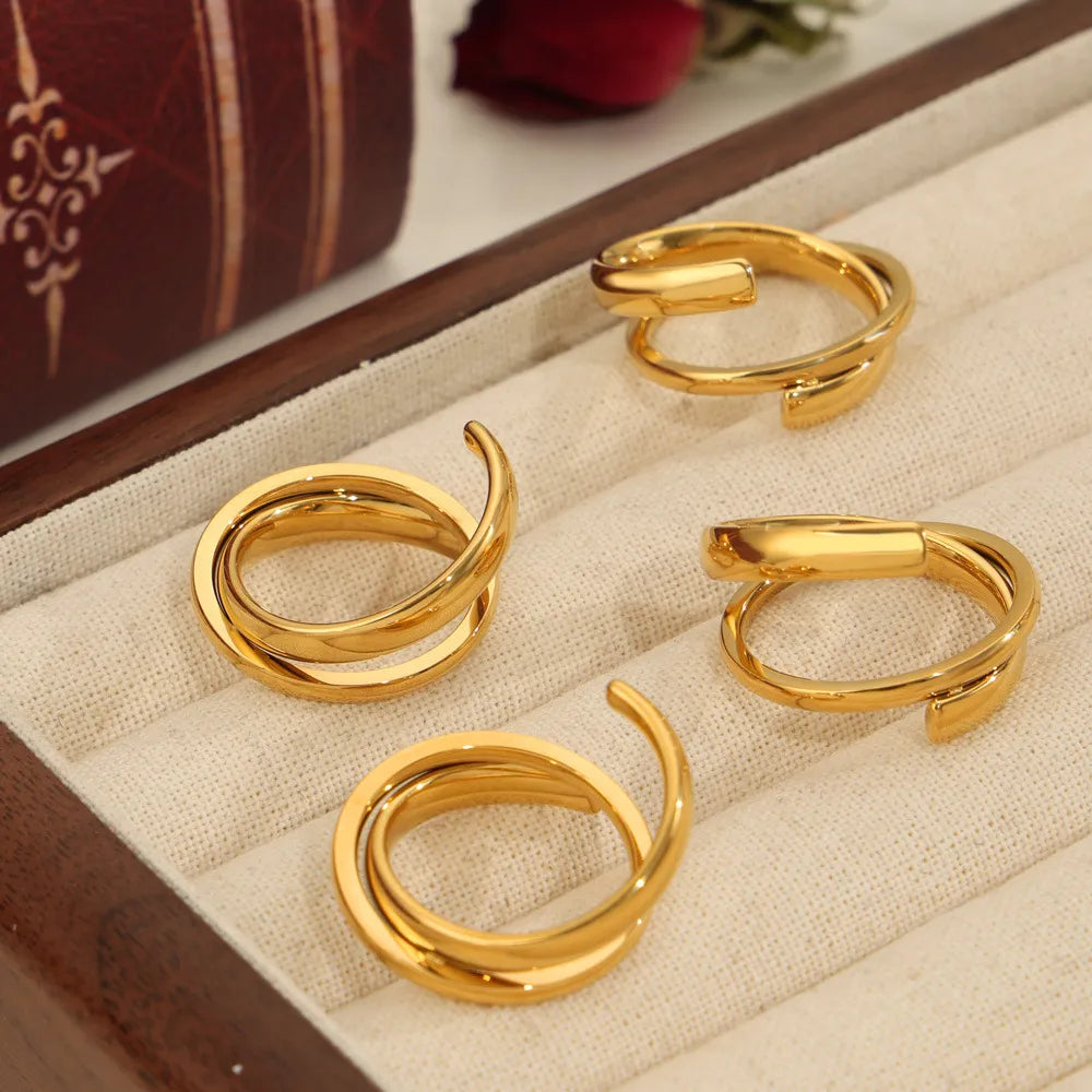 Titanium Steel Layered Wrap Ring - V.I.P Digital Presence