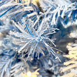 6FT pre ignited hinge chain artificial fir Christmas tree, Christmas tree snowflake flocking person with 750 Christmas branches - V.I.P Digital Presence