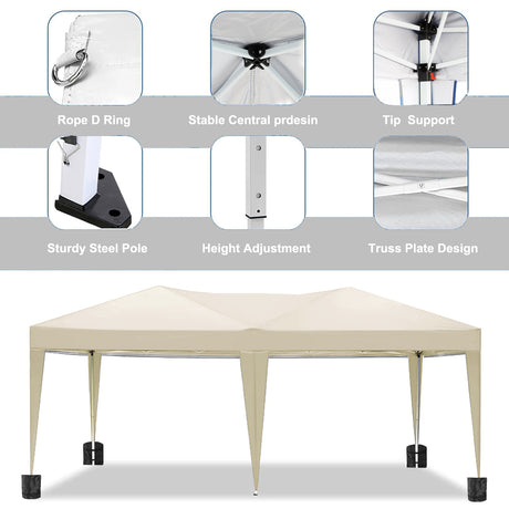 10'x20 'folding canopy with 6 detachable side walls for outdoor activity shelter UPF 50+terrace portable tent - V.I.P Digital Presence