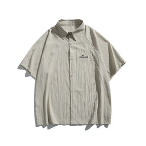 Pocket embroidery workwear short sleeved shirt men's and women's loose half sleeved shirt - V.I.P Digital Presence
