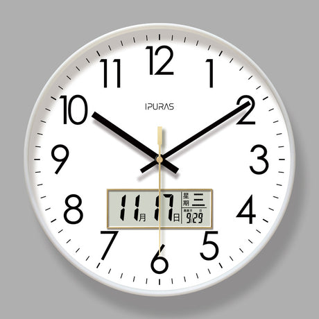 2025 New 10/12/14 - inch Electronic Calendar Wall Clock. Monitors temp & humidity. Dual - display. Mute. Quartz movement. - V.I.P Digital Presence