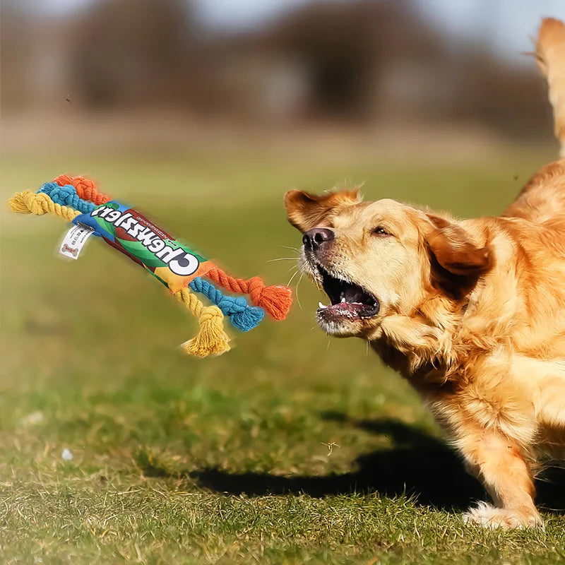 Puppy Dogs Toys Puppy colorful Cotton Chew Rope Knot Toy Durable Braided Dog Toys Dog Cleaning Teeth Braided Bone Rope - V.I.P Digital Presence