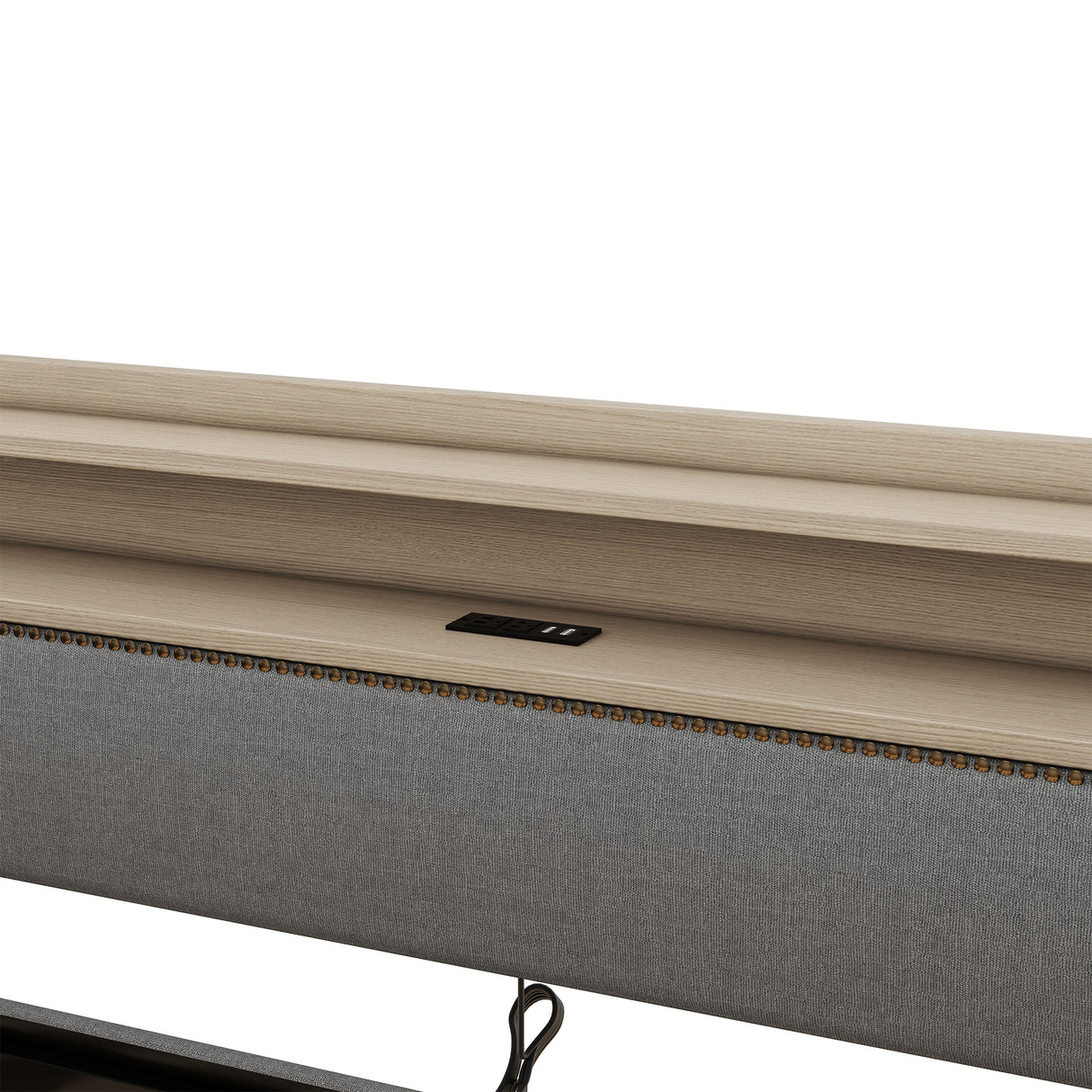 Twin Size Daybed with Storage Drawers, Upholstered Daybed with Charging Station and LED Lights, Gray - V.I.P Digital Presence