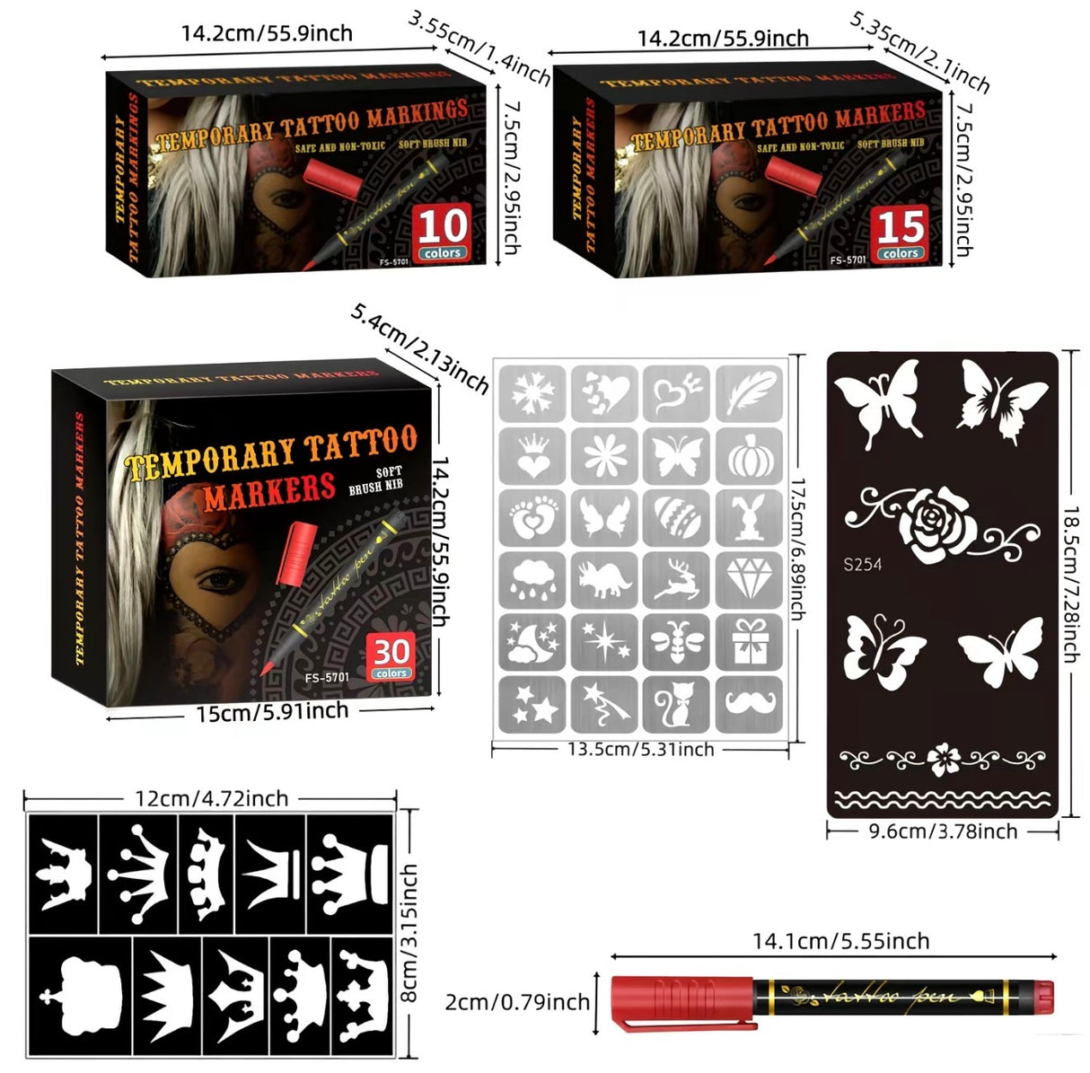 SkinInk Body Art Markers