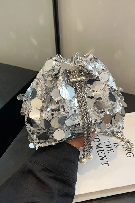 Drawstring Sequin Crossbody Bag - V.I.P Digital Presence