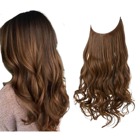One-piece women's hair extension piece with abundant hair volume U-shaped fishing line invisible and natural long curly hair - V.I.P Digital Presence